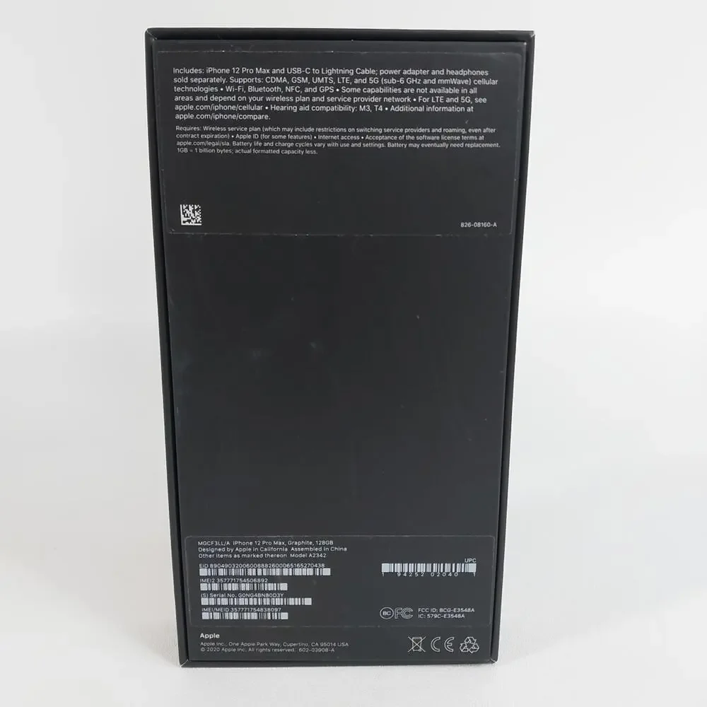 Original Apple iPhone 12 Pro Max‎ Graphite 256GB (Empty Box Only)